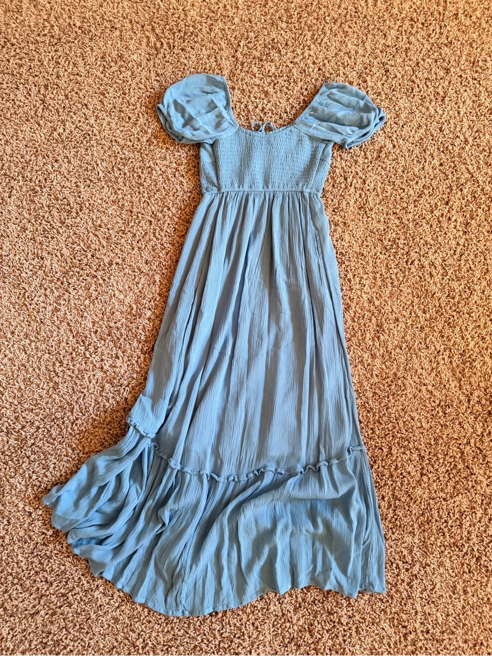 Hollister Light Blue Puff Sleeve Maxi Dress - Picture 7 of 7